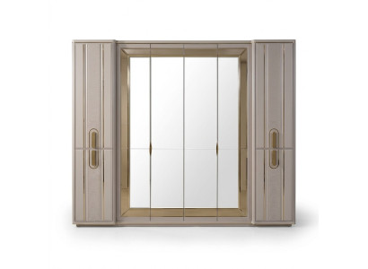 Armoire de luxe Armoire en bois avec miroir Beige