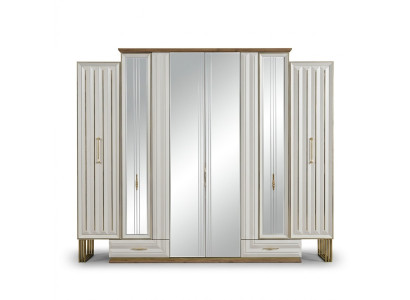 Armoire de luxe en bois avec miroir beige