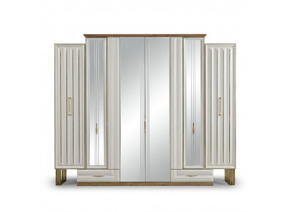 Armoire de luxe en bois avec miroir beige