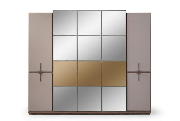 Armoire armoire design armoire en bois avec miroir gris