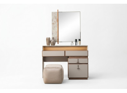 Suite Maquillage Console Coiffeuse Miroir Coiffeuse Gris 3 Pièces