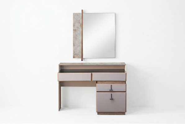 Coiffeuse Coiffeuse Console de maquillage Miroir Table console Gris