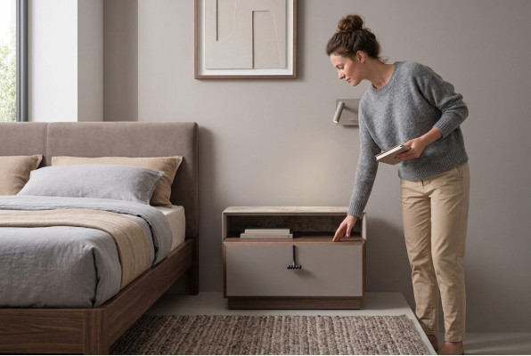 Groupe Tables de chevet Table de nuit Tables de nuit Tables d'appoint Gris