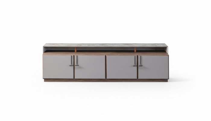 Sideboard, meuble TV, armoire TV, bahut bas, gris, salle de séjour, bois, table, armoire