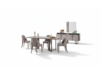 Ensemble de salle à manger Ensemble de dînette Table de salle à manger Chaises Bois Gris Salle à manger Buffet 9 pièces