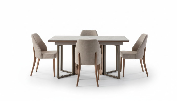 Suite Salle à manger Ensemble de salle à manger Coin repas Table de salle à manger Chaises Bois Gris 7 pièces