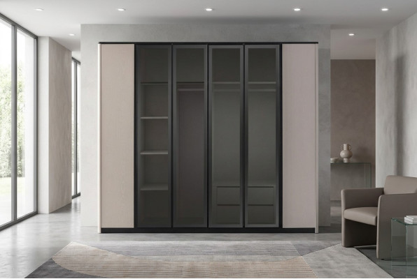 Garde-robe Garde-robe Garde-robe Armoire en bois moderne Gris
