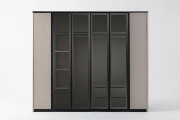 Garde-robe Garde-robe Garde-robe Armoire en bois moderne Gris