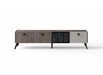 Buffet Meuble de télévision Meuble télé Meuble bas Armoire Bois Gris Commode