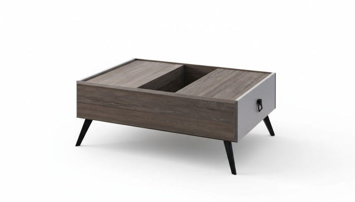Table basse Table de canapé Bois Table d'appoint Table basse Gris Salon