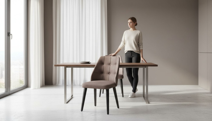 Chaises de salle à manger complètes Chaises de cuisine Chaises de cuisine Chaises en bois 6 pièces gris