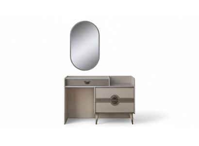 Coiffeuse, coiffeuse, console de maquillage, table console miroir, gris