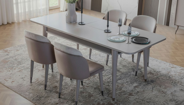 Table extensible de luxe - Chaises de salle à manger design modernes en textile