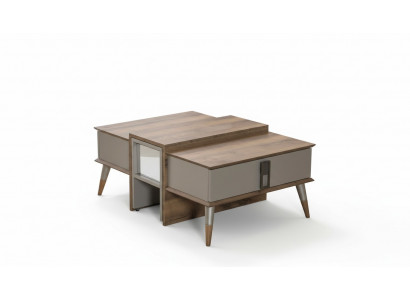 Table basse marron moderne, table basse designer, table de canapé, table d'appoint