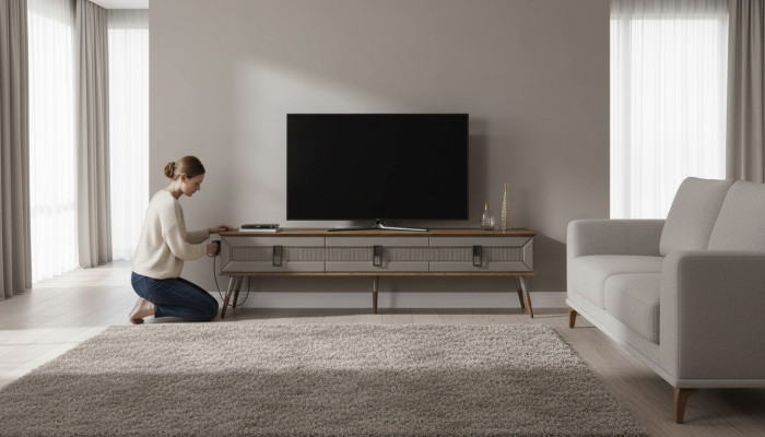 Buffet moderne Mobilier luxueux de salon Designer en bois TV Lowboard