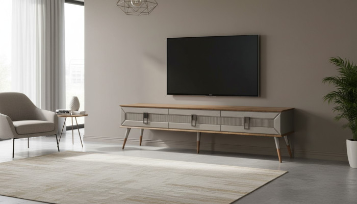 Buffet moderne Mobilier luxueux de salon Designer en bois TV Lowboard