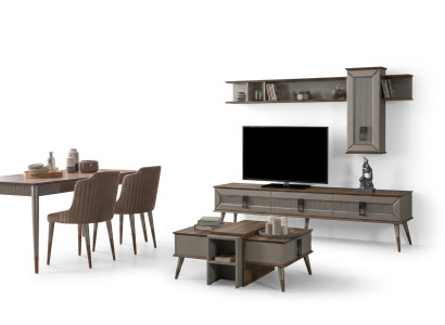 Ensemble de salon de designer Étagère TV basse en bois Tables basses Armoire TV neuf