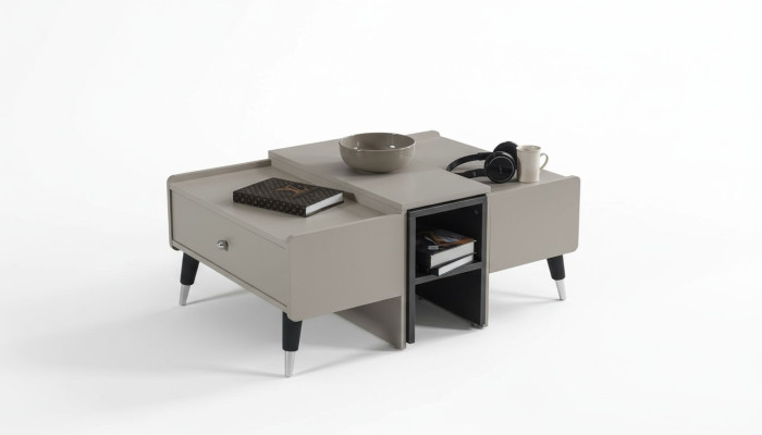 Table basse blanche Table de canapé moderne Table basse en bois Mobilier de salon