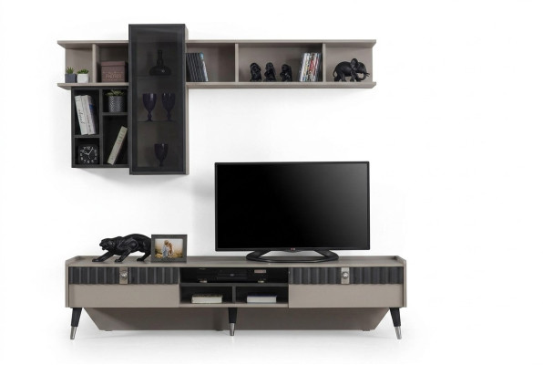meuble bas en bois exclusif moderne pour télévision et étagère