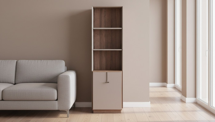Étagère sur pied de designer moderne Beige Étagères de bureau Bibliothèque