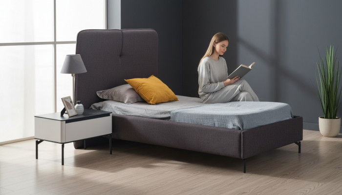 Meubles pour enfants gris lit pour enfants de designer table de chevet en bois suite de luxe