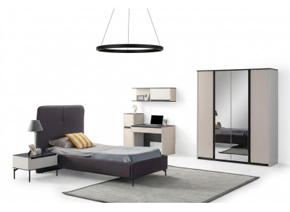 Complétez la chambre d'enfants avec les meubles suivants : Lit Table de chevet Bureau Armoire