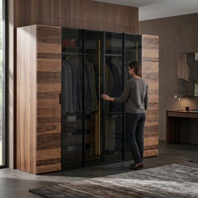 Armoire de chambre moderne en verre conçue par un designer de garde-robe meubles de luxe