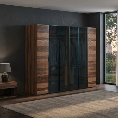 Armoire de chambre moderne en verre conçue par un designer de garde-robe meubles de luxe