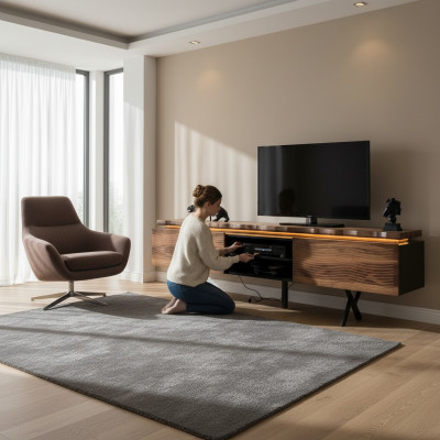 Robust Sideboard en bois Luxueux Meuble bas Meuble de télévision pour le salon Nouveau