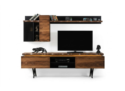 Unit murale de salle de séjour luxueuse, armoire murale, meuble télé bas, table basse 3 pièces