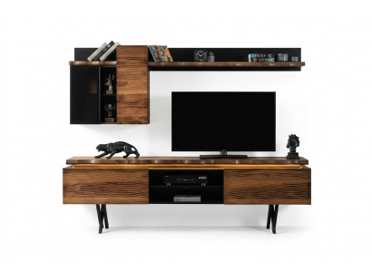 Unit murale de salle de séjour luxueuse, armoire murale, meuble télé bas, table basse 3 pièces