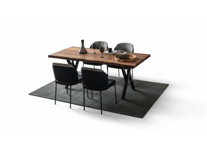 table à manger moderne en bois de r exclusif 6 chaises rembourrées Ensemble salle à manger