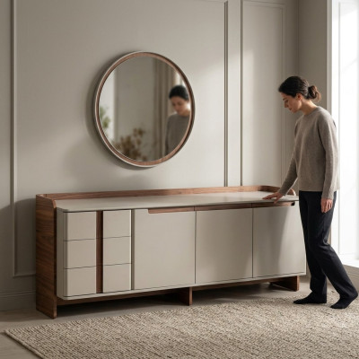 Buffet moderne, buffet de salon design, armoire de luxe 2 pièces