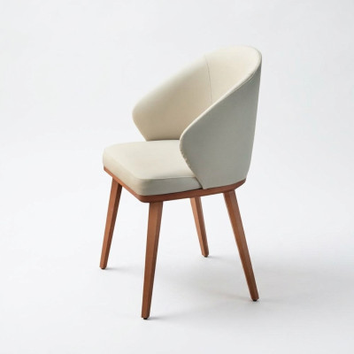 Chaises de salle à manger blanches Luxueuses 6x Chaises de cuisine Sièges en tissu Mobilier 6 pièces