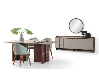 Mobilier de salle à manger exclusif Table à manger robuste Buffet design Chaises