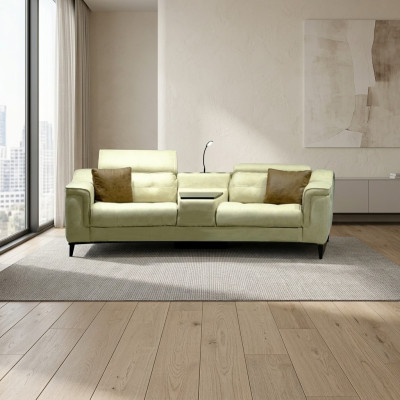 Canapé design beige deux places, canapé de salon deux places, meuble de luxe pour s'asseoir