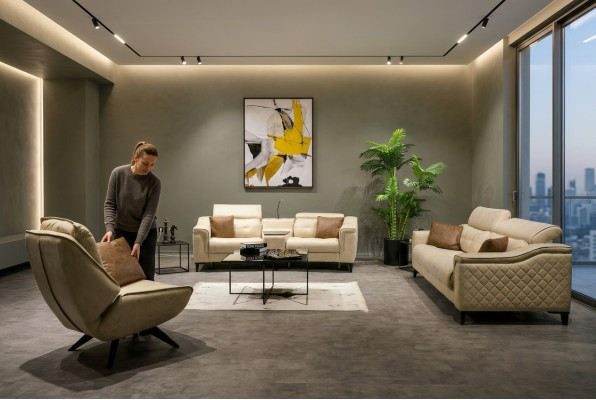 Complet e Couch Set Designer 3 places Deux places Luxueux Fauteuil
