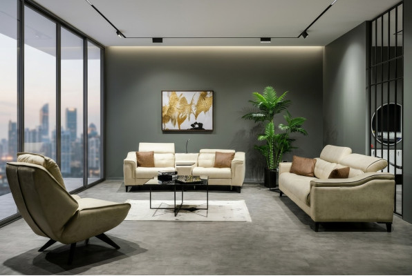Complet e Couch Set Designer 3 places Deux places Luxueux Fauteuil
