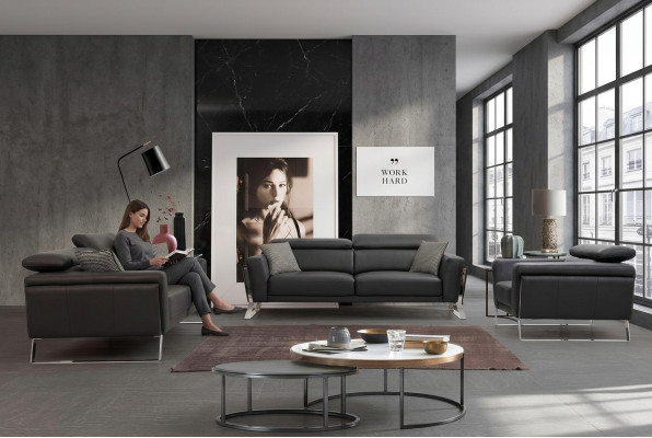 Ensemble de canapé en similicuir design 2x canapé trois places fauteuil luxueux 3 pièces