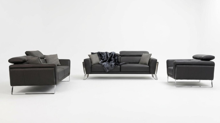 Ensemble de canapé en similicuir design 2x canapé trois places fauteuil luxueux 3 pièces