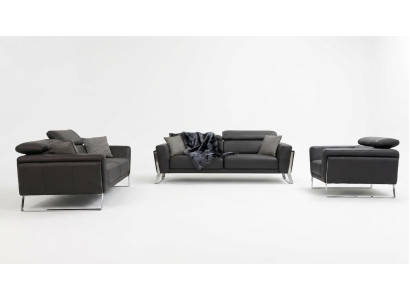 Ensemble de canapé en similicuir design 2x canapé trois places fauteuil luxueux 3 pièces