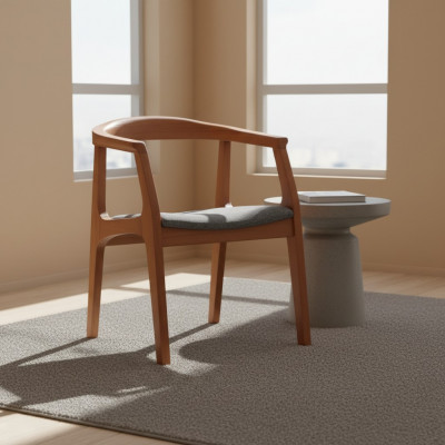 Chaise en bois chaise de cuisine chaise de salle à manger avec accoudoirs mobilier en bois marron