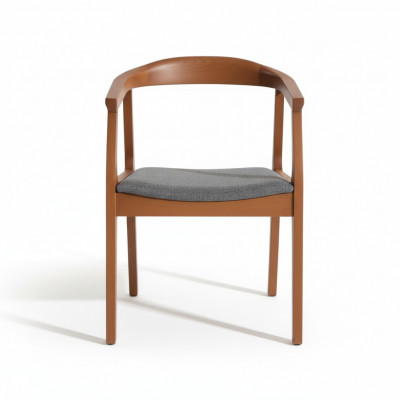Chaise en bois chaise de cuisine chaise de salle à manger avec accoudoirs mobilier en bois marron
