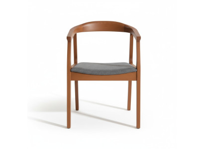Chaise en bois chaise de cuisine chaise de salle à manger avec accoudoirs mobilier en bois marron