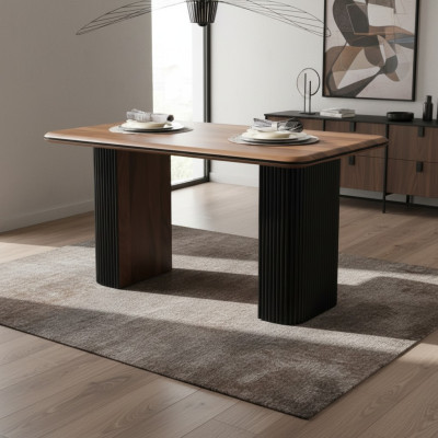 Table en bois Table de salle à manger Table à manger 140 cm Table Bois Marron Salle à manger