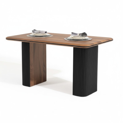 Table en bois Table de salle à manger Table à manger 140 cm Table Bois Marron Salle à manger