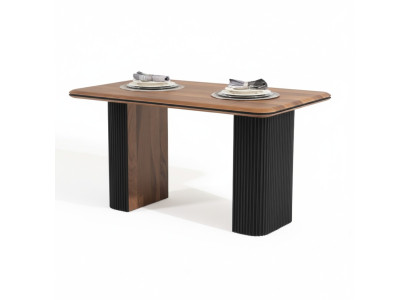 Table en bois Table de salle à manger Table à manger 140 cm Table Bois Marron Salle à manger