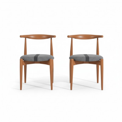 Groupe de chaises de cuisine Chaises de salle à manger Ensemble de chaises en bois 2 chaises marron