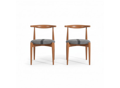 Groupe de chaises de cuisine Chaises de salle à manger Ensemble de chaises en bois 2 chaises marron