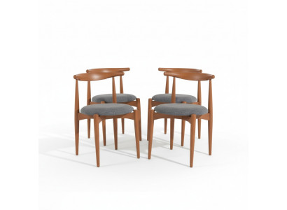 Ensemble de chaises de cuisine Chaises de salle à manger Chaises en bois Ensemble de 4 chaises marron